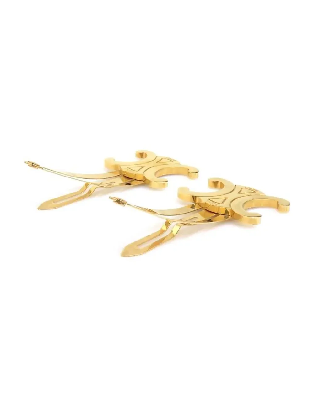 Auth Celine Triomphe Hair Pin Gold #329692C35B